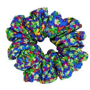 Classic Bohemian Hair Scrunchie, Floral Print  Seventies Hair Scrunchie
